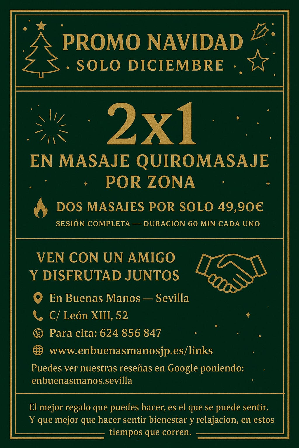 Promoción especial - Centro de Quiromasaje En Buenas Manos J.P.